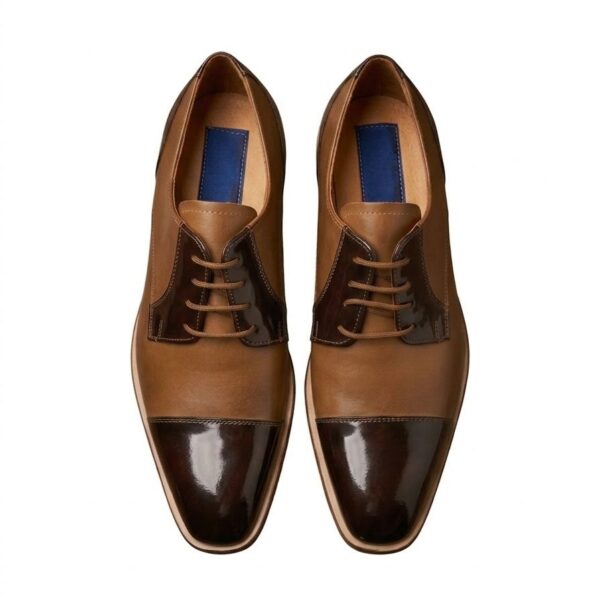 Zapato en cuero con puntera brillosa (Arcabuz Golfer)