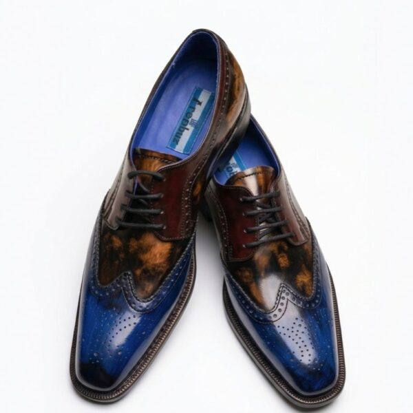 Zapato en cuero multicolor con brillo (Arcabuz Golfer)