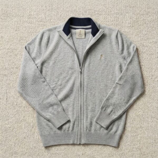 Campera en hilo c/cierre y codera trabajada (El Club de La Llave de Lord´s)