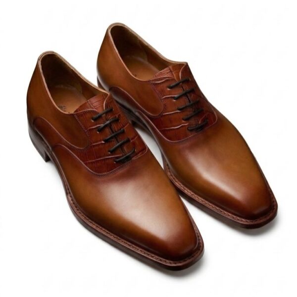 Zapato cuero liso acordonado (Arcabuz Golfer)