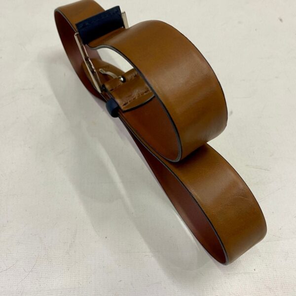 Cinto cuero liso con vivo contratono (Arcabuz Golfer)