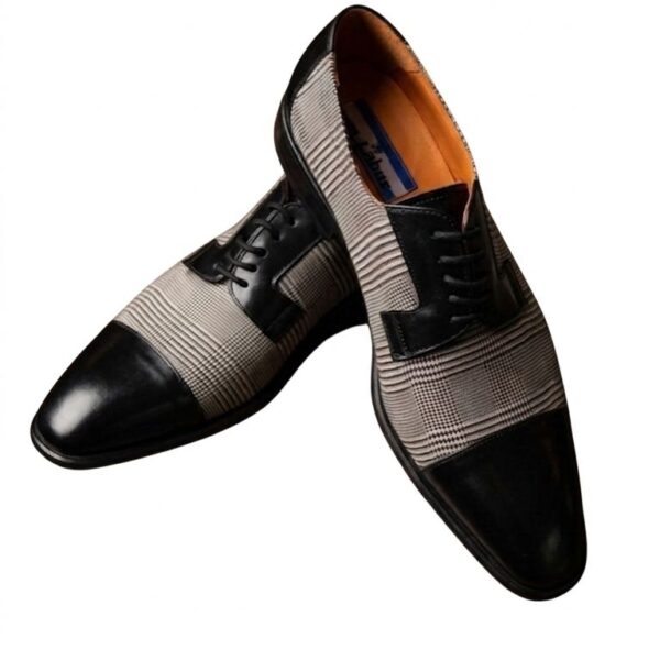 Zapato cuero combinado con tela (Arcabuz Golfer)